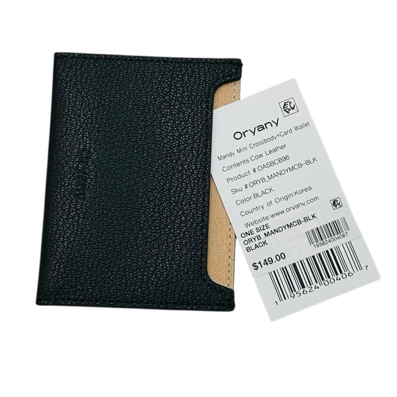 ORYANY Womens Leather Mandy Gift Set Crossbody & Removable Card Case Solid Black - Picture 11 of 15